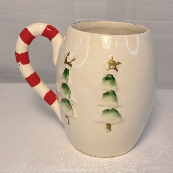 1950's Kreiss & Co. Santa Mug Christmas Rhinestone Eyes, Hand Painted. - Picture 4 of 10